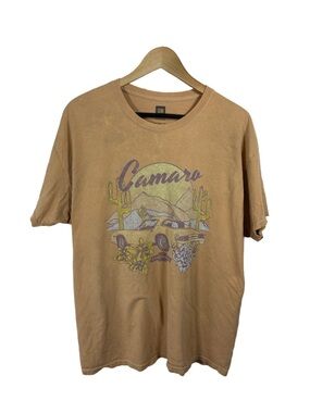 Vintage Style Camaro Graphic Tee GM Licensed XL Faded Tan